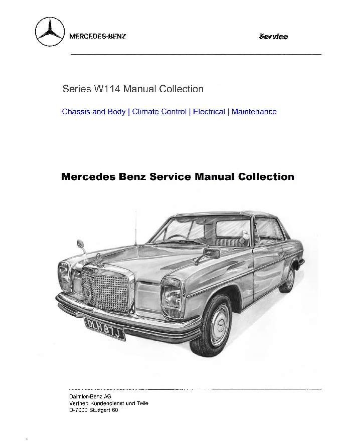 Mercedes Benz W114 W115 Service Repair Manual Collection