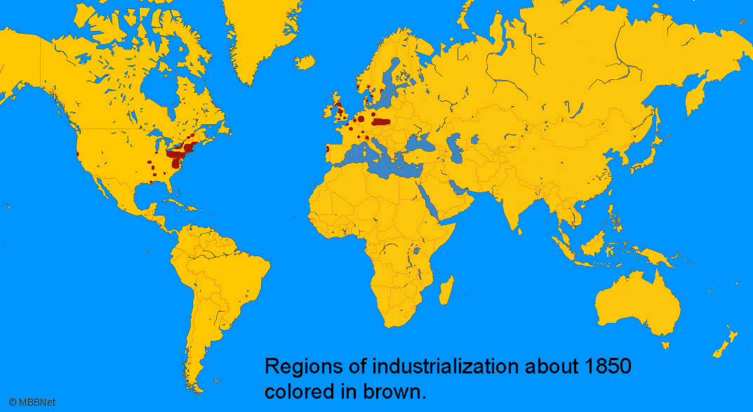 Industrialization Map 1850