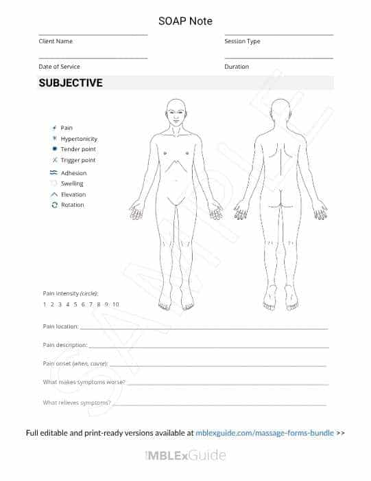 Massage Forms and Templates Free PDF Downloads