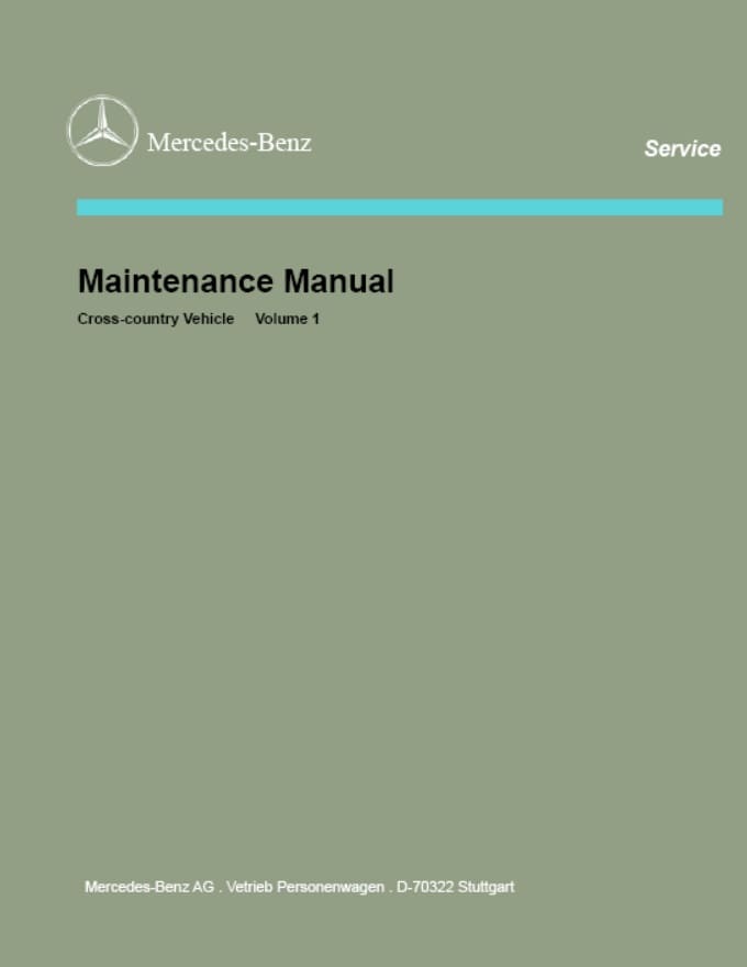 Mercedes-Benz G-Class PDF Workshop and Repair manuals