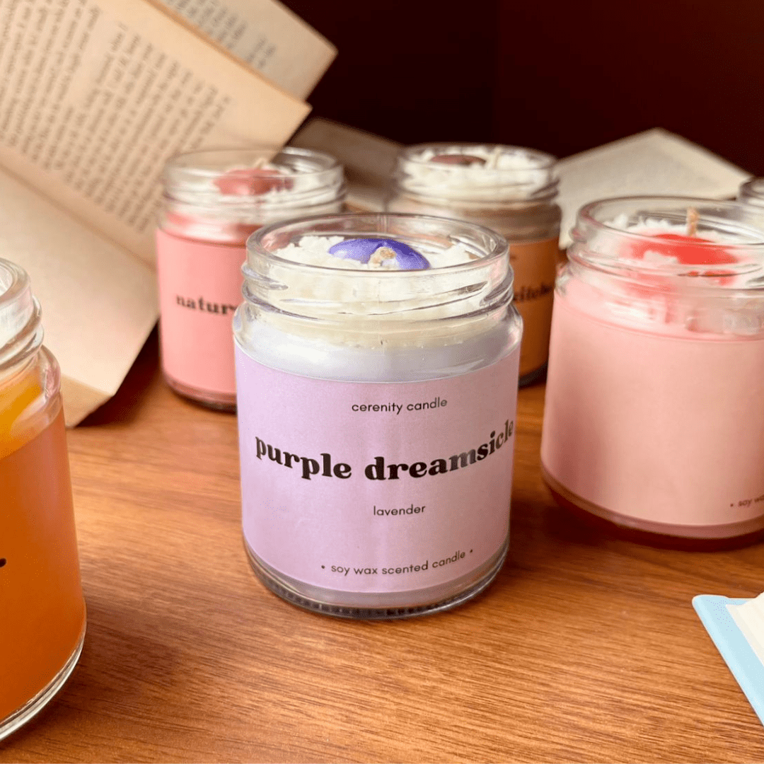 “Purple Dreamsick” Lavender Scented Candle300gm MBSH Nepal