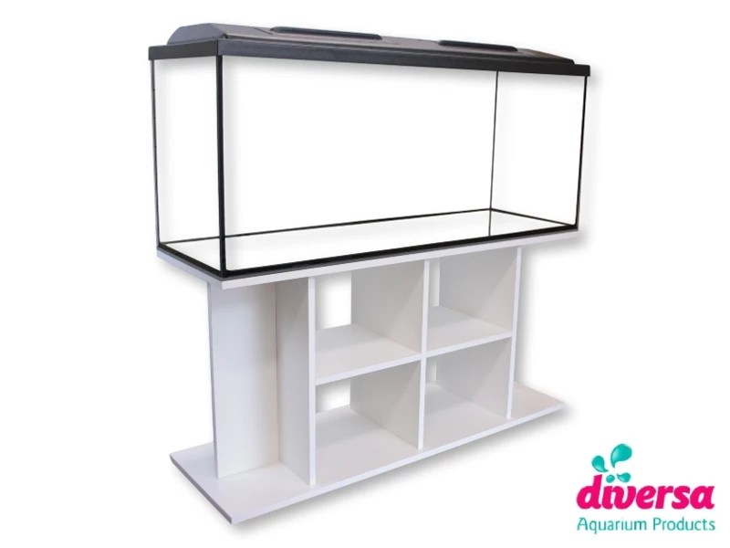 Diversa 240 Litre Aquarium Set with LED Lid & White Stand
