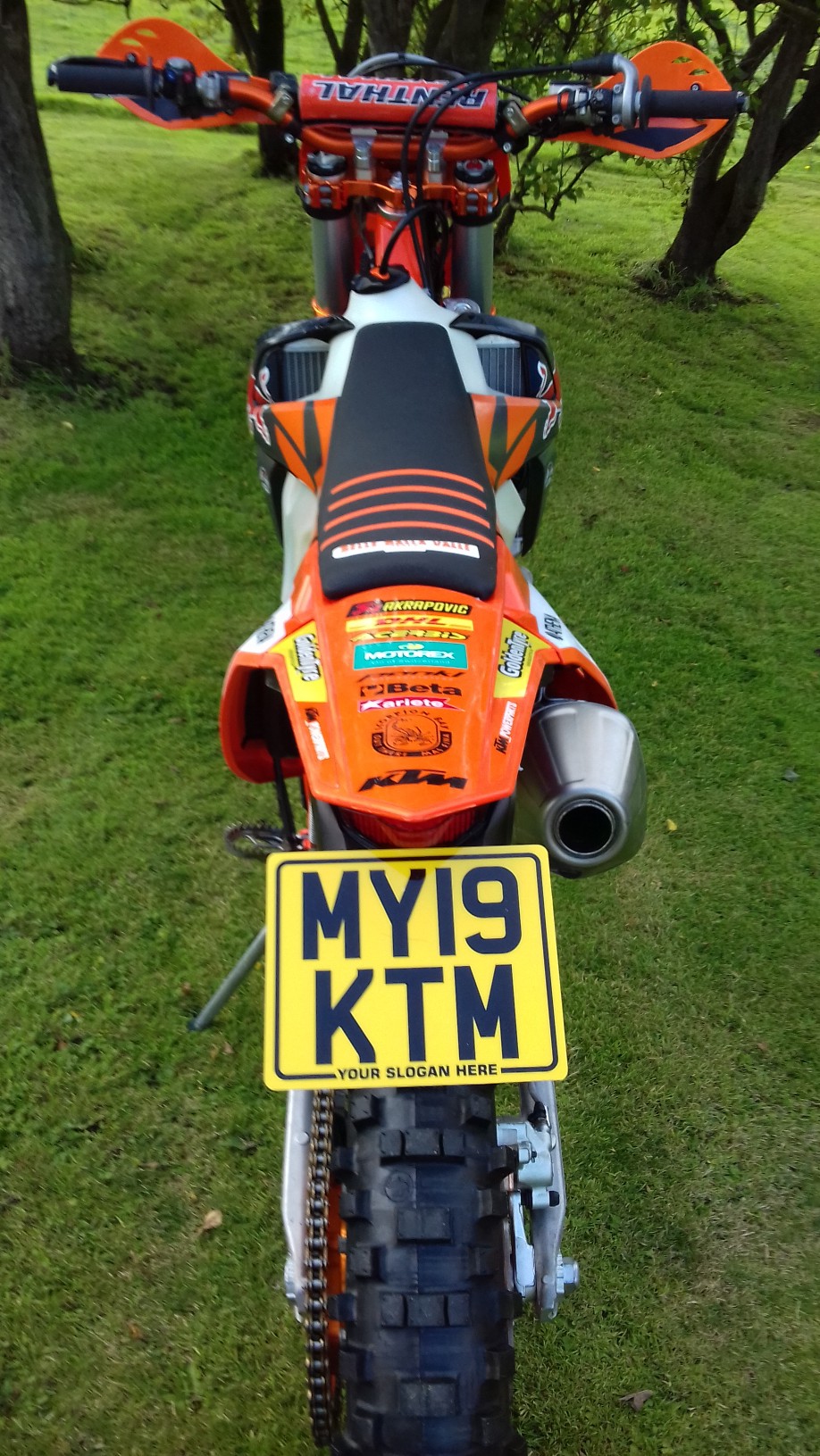 6″ x 5″ ENDURO MOTORCYCLE FLEXI REG NUMBER PLATE with BORDER & SLOGAN