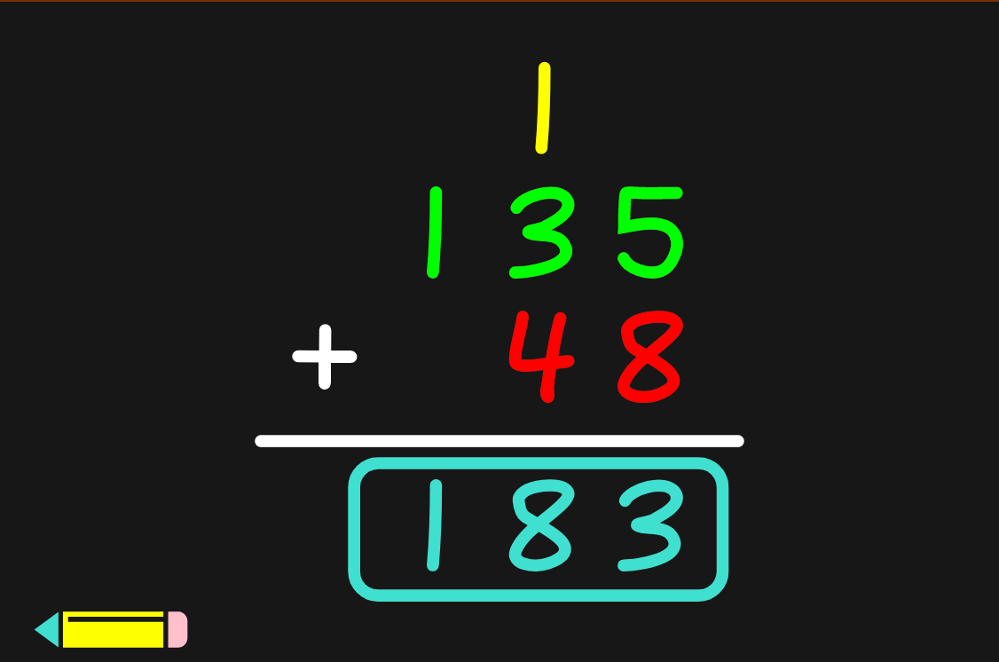 Chalkboard Calculator Integer Addition