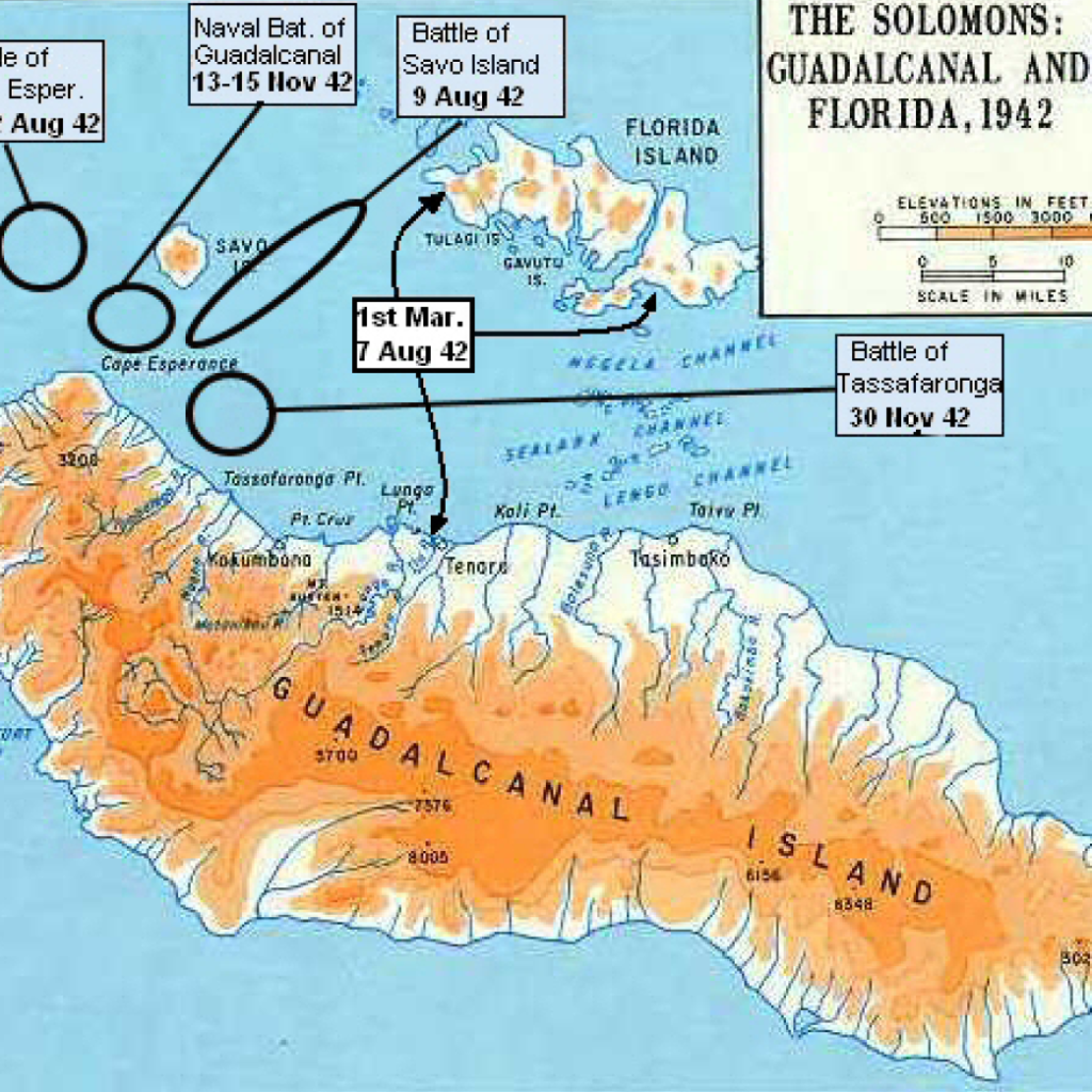 Where Is Guadalcanal On A World Map Map
