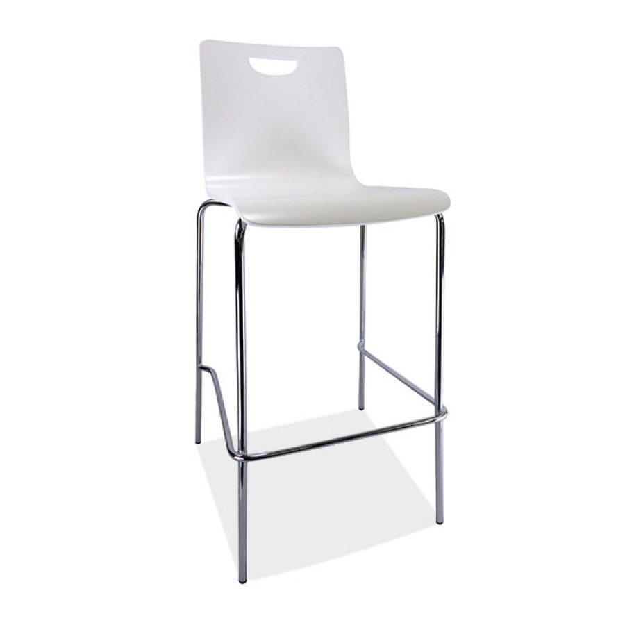 Cafe Height, High Back Wood Stool McAleers Office Furniture Mobile