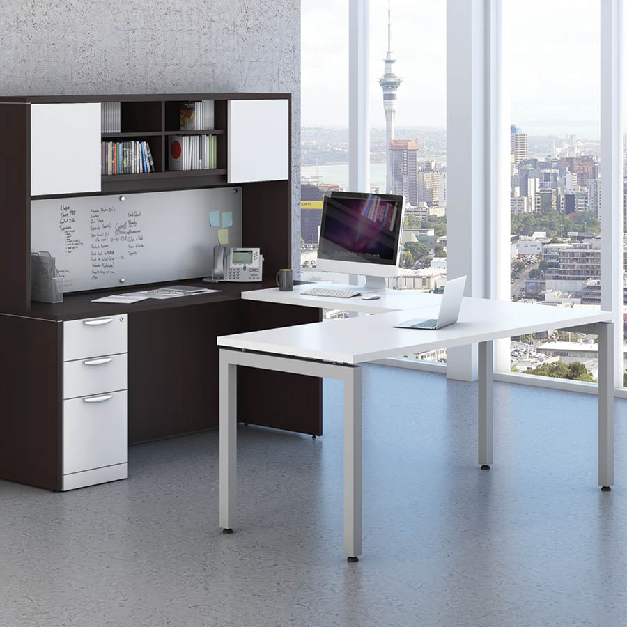 Laminate UShaped Desk with Hutch 8 colors! McAleers Office
