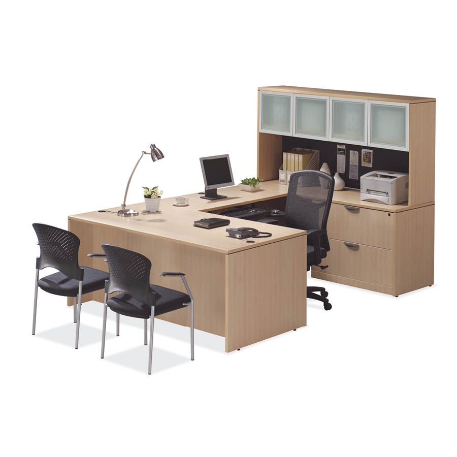 Laminate UShaped Desk with Hutch 8 colors! McAleers Office