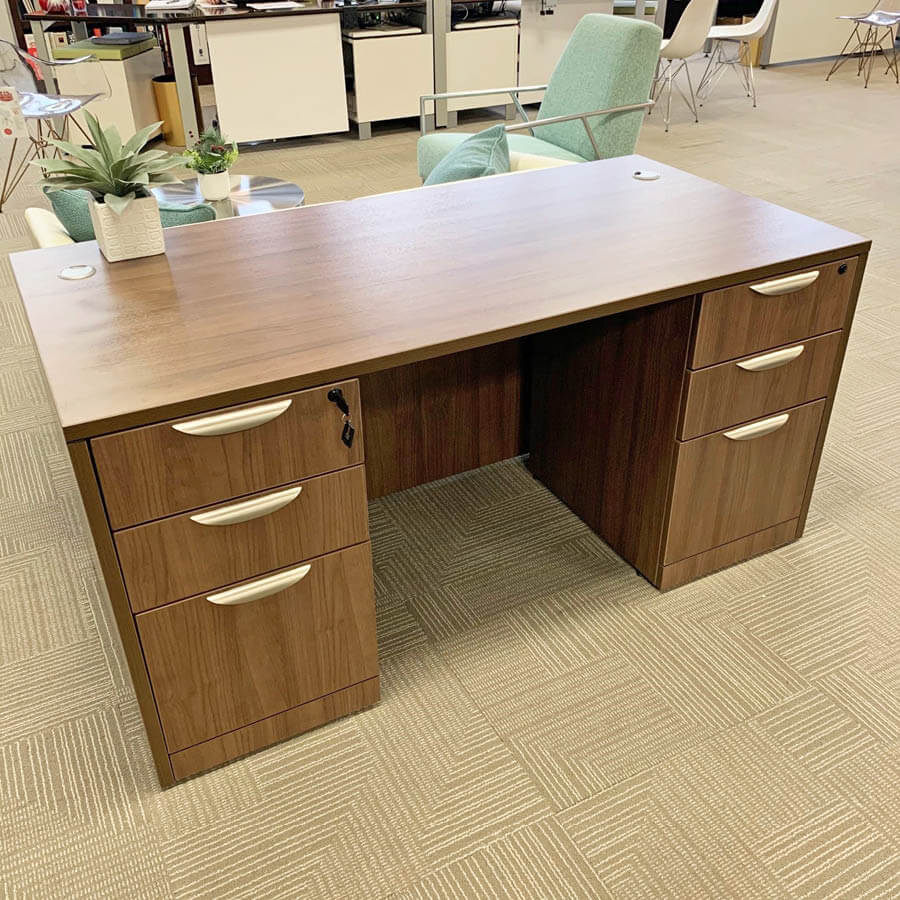 66" Laminate Full Pedestal Desk 8 Colors! McAleers Office Furniture