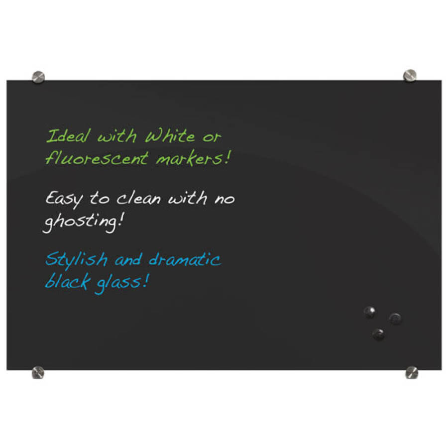 96" Visionary Black Glass Dry Erase Board MooreCo McAleers