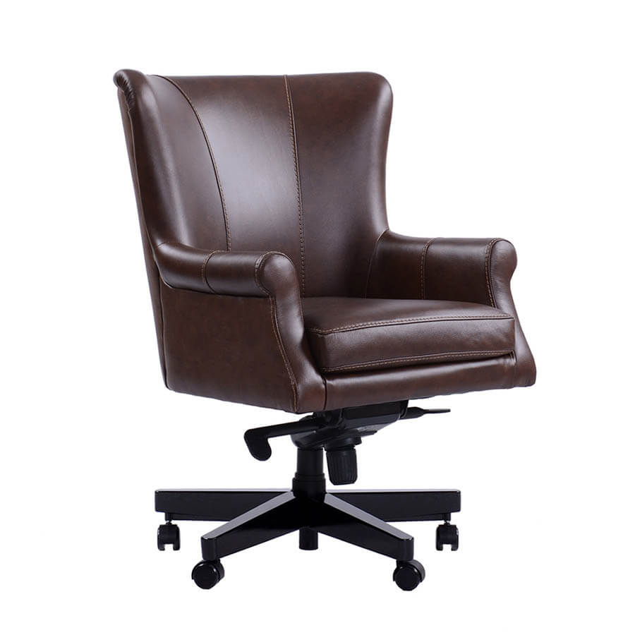 Verona Brown Leather Swivel Chair McAleers Office Furniture Mobile
