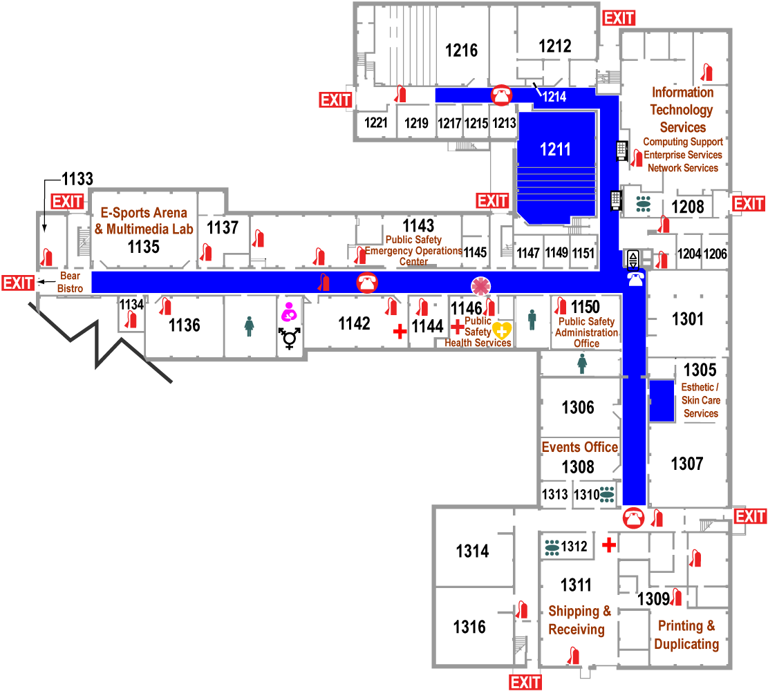 CurticeMott Complex [CM] First Floor East Campus Maps Mott