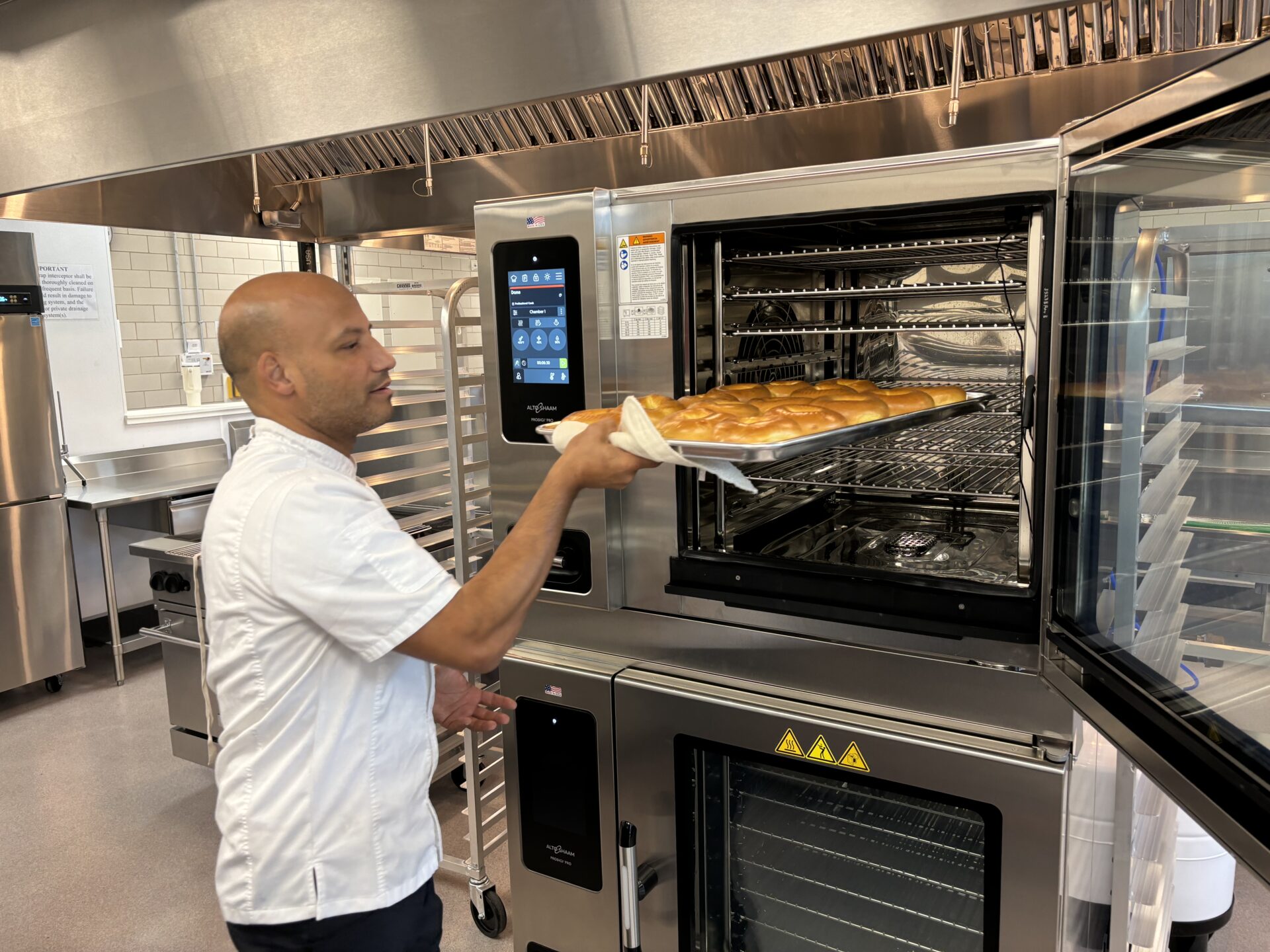 Newly renovated McCarthy Middle School kitchen up and cooking