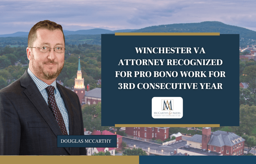 Winchester VA Attorney Recognized For Pro Bono Work For 3rd Year