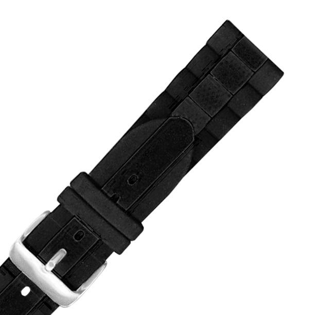 20mm Black Silicone Divers Watch Strap