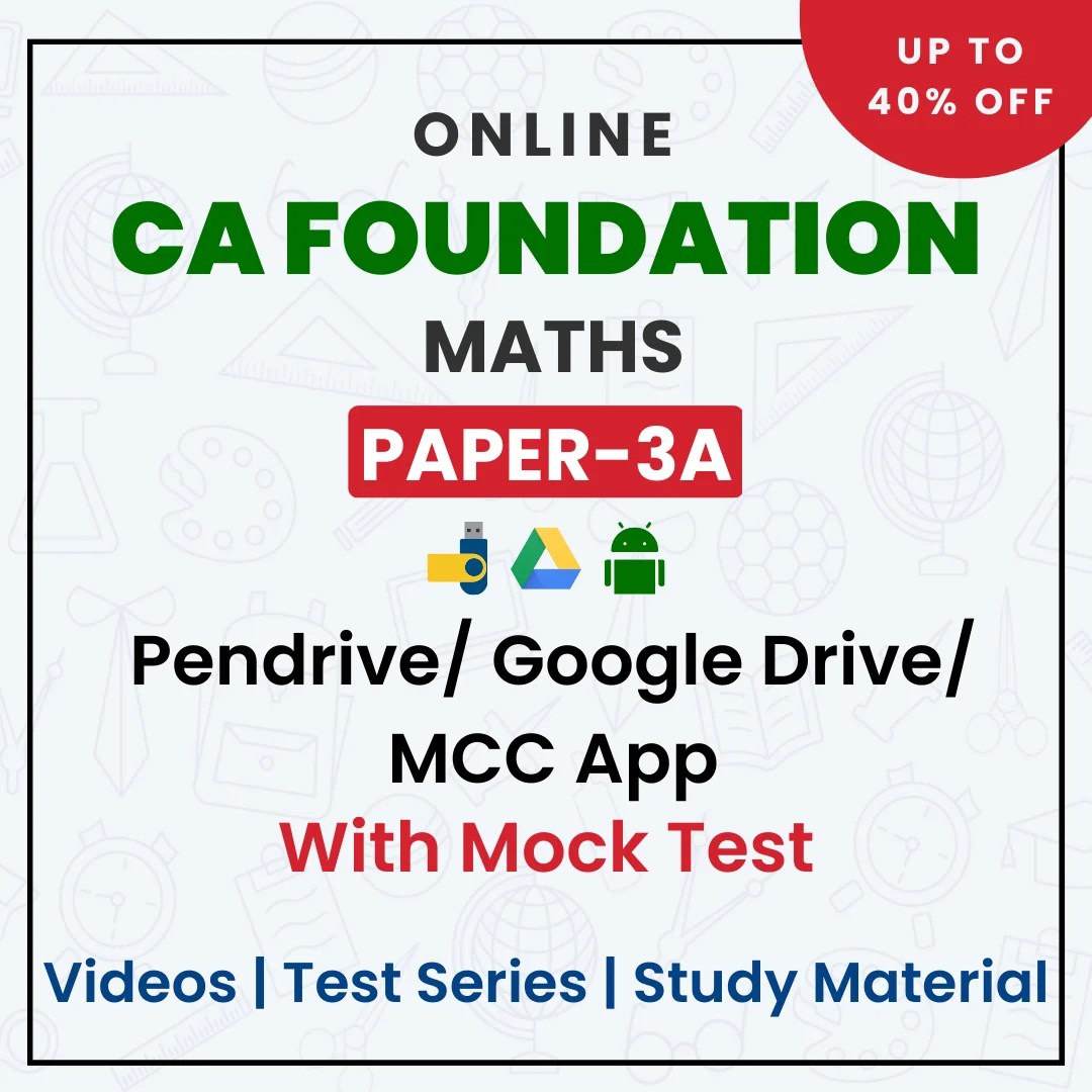 CA Foundation Paper 3 Maths Mittal Commerce Classes