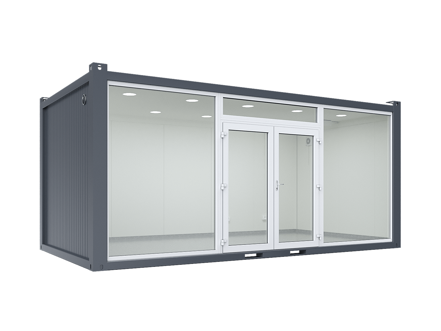 20′ Glass Container, one glass wall MC Containers