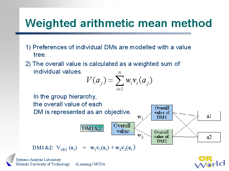 Simplified Weighted Mean Formula