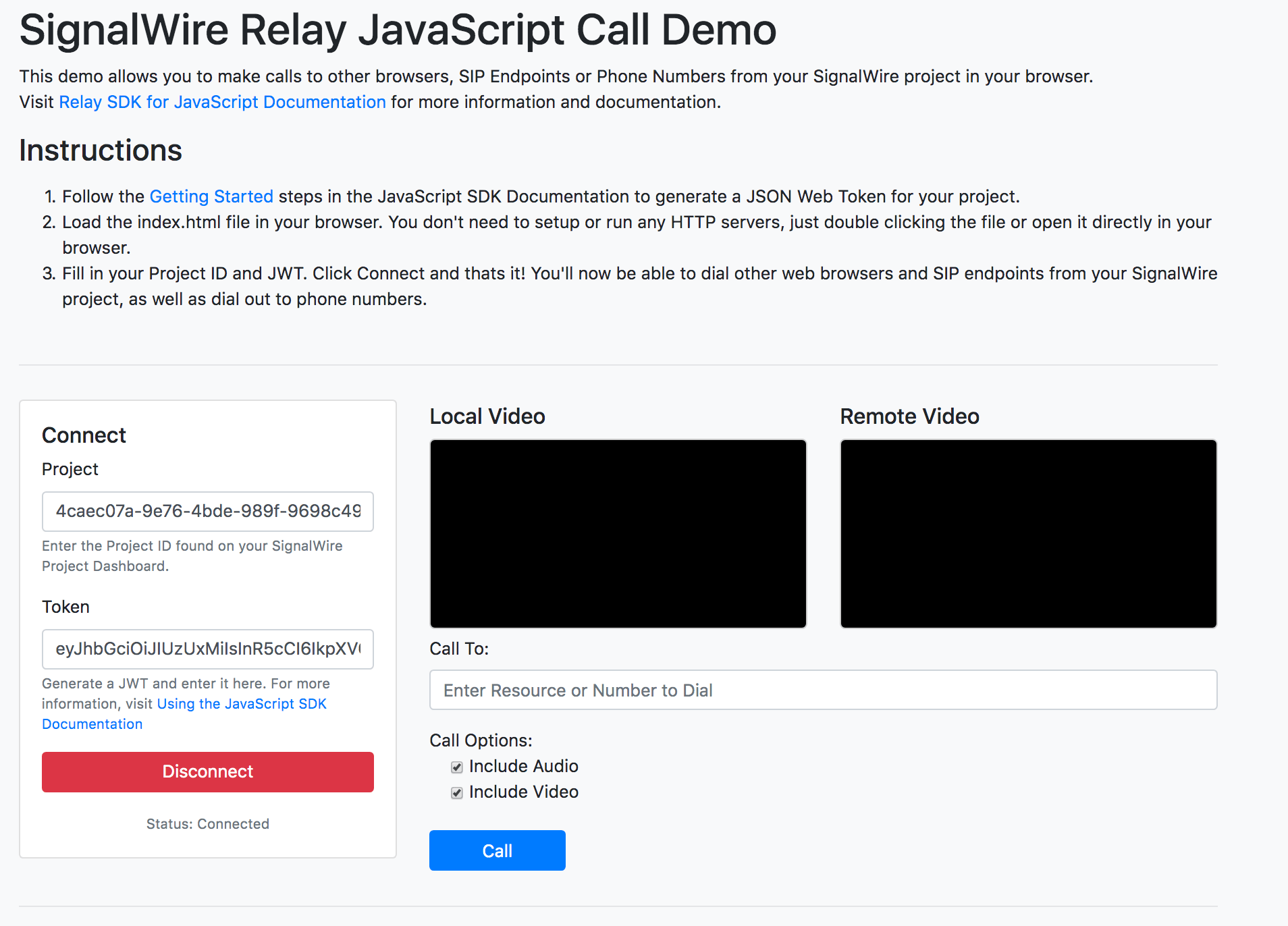 Voice and Video Calls in a  Browser with RELAY SignalWire