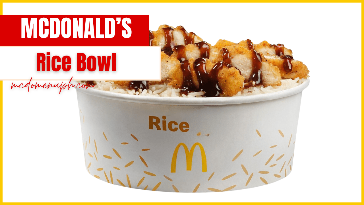 Mcdo Rice Bowl Menu Prices in Philippines 2024