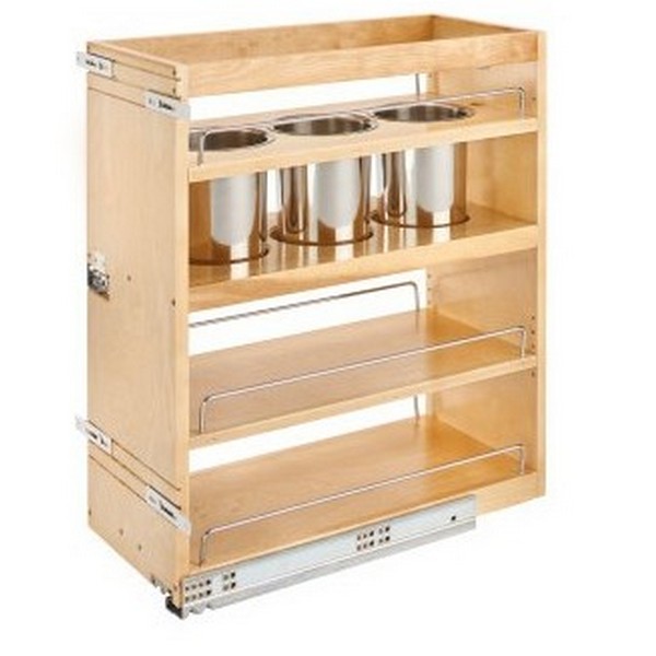 REVASHELF 101/2" Base Organizer with 3 Utensil Bins Natural