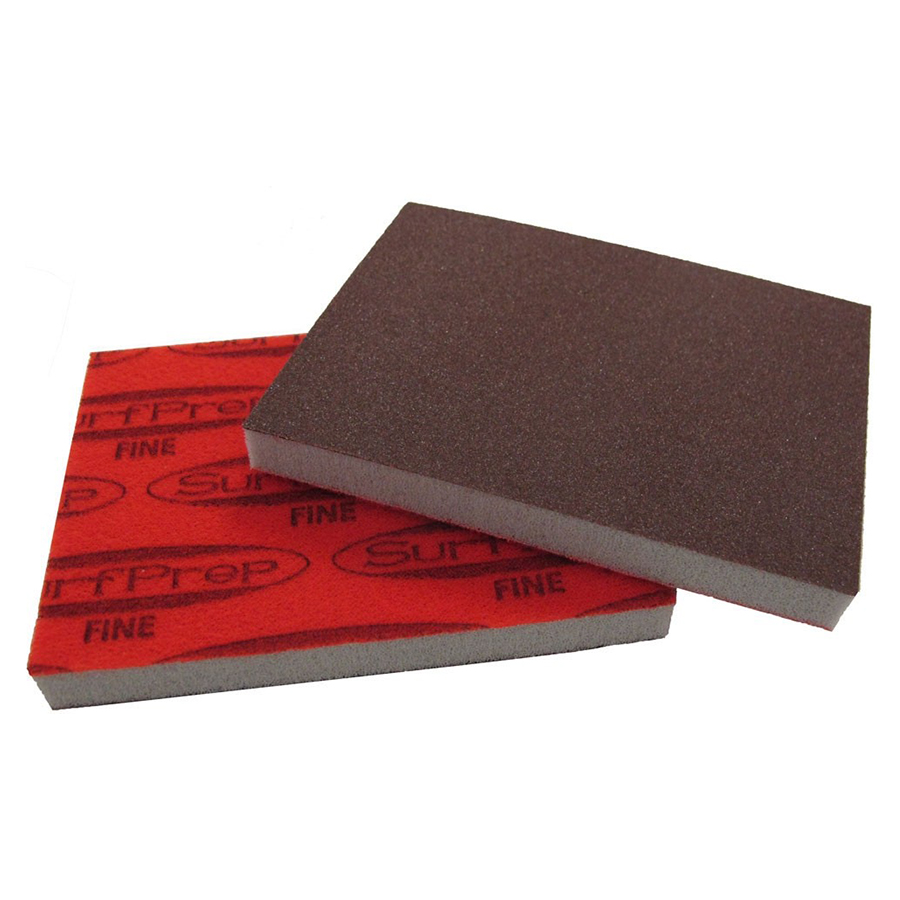 DIXON ENTERPRISES 3"x4" 5mm Red Foam Abrasives Pad, Aluminum Oxide 150