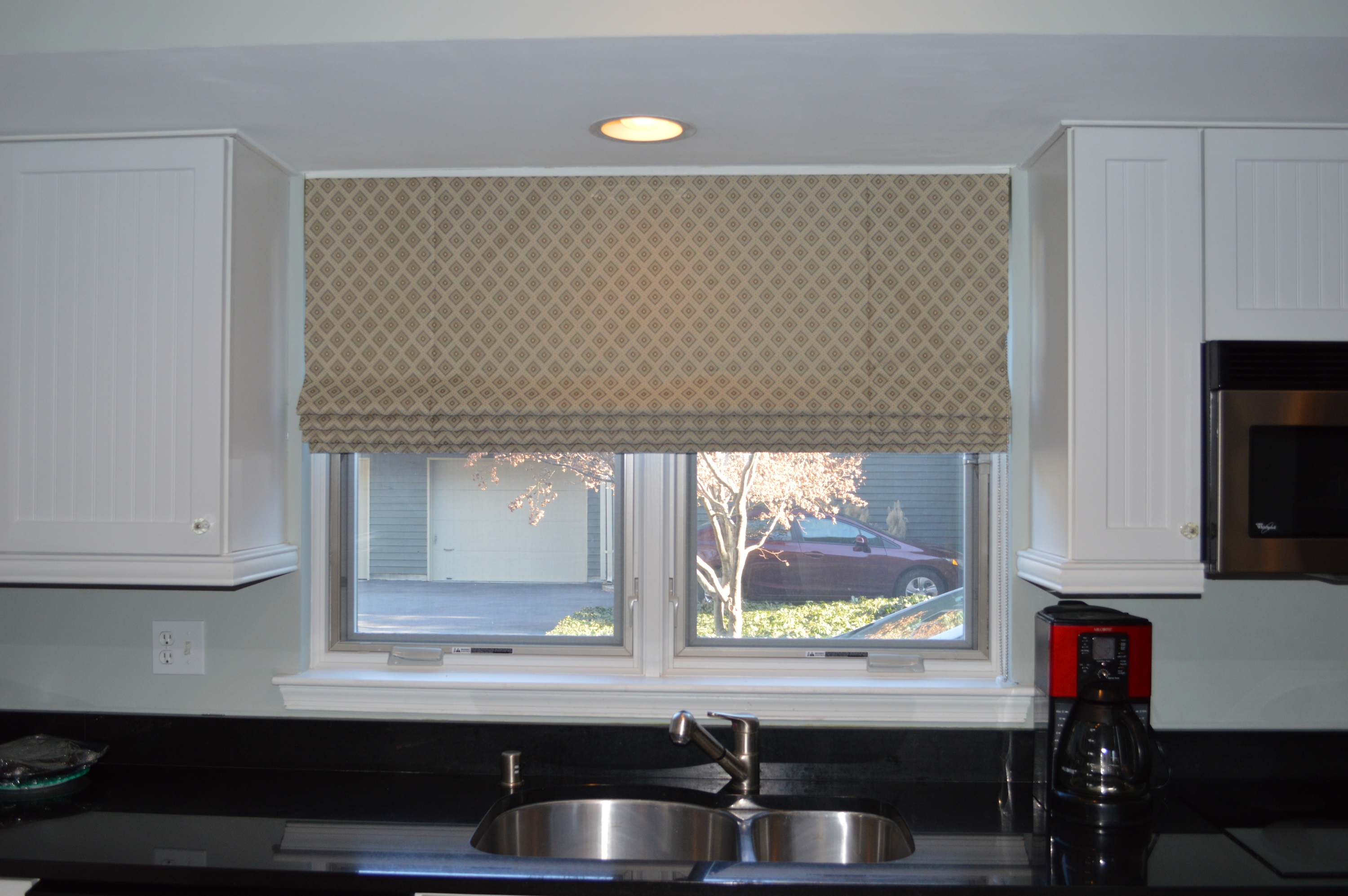 Roman Shades Over Kitchen Sink McFeely Window Fashions