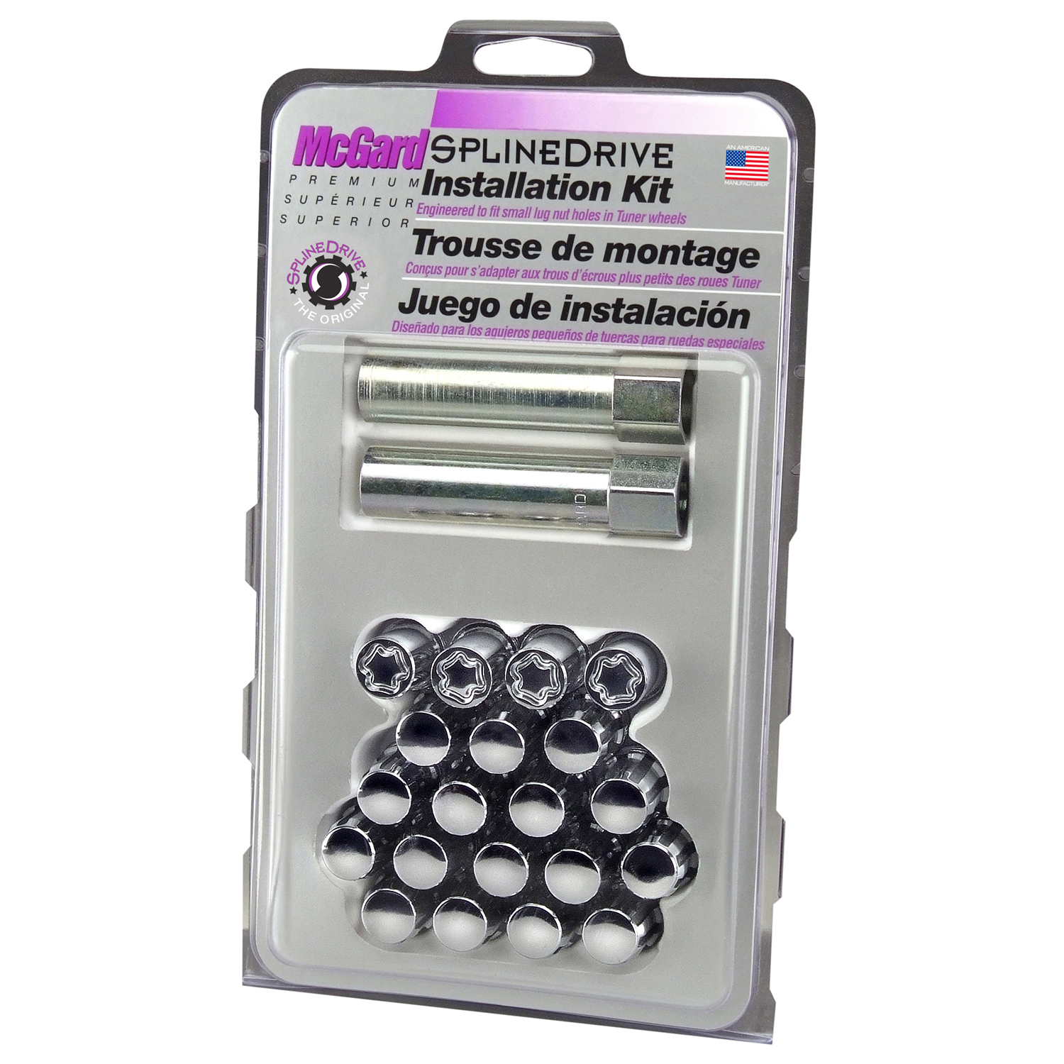 Chrome SplineDrive 5 Lug Wheel Installation Kit (M12 x 1.5 Thread Size