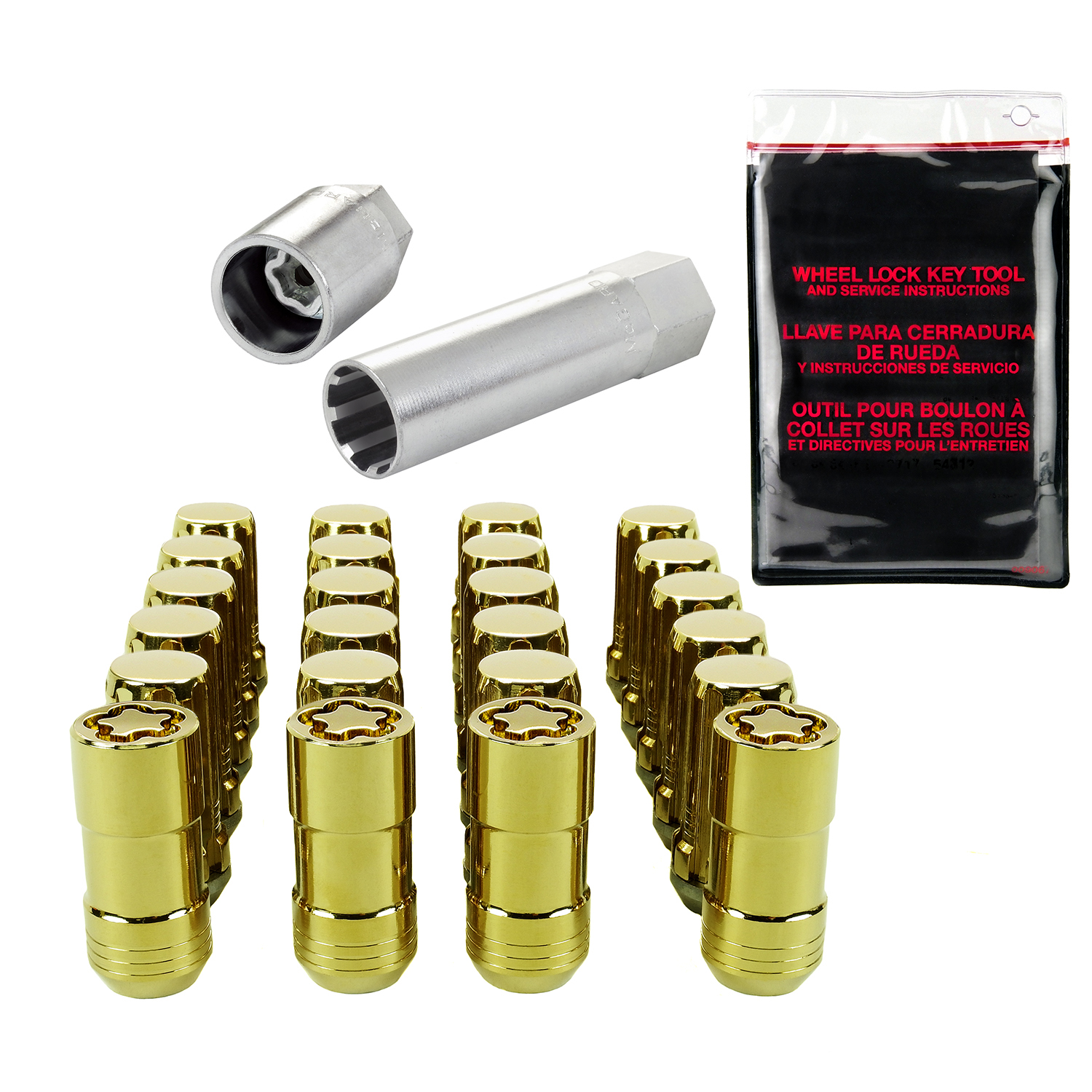 Gold SplineDrive 6 Lug Wheel Installation Kit (M14 x 1.5 Thread Size