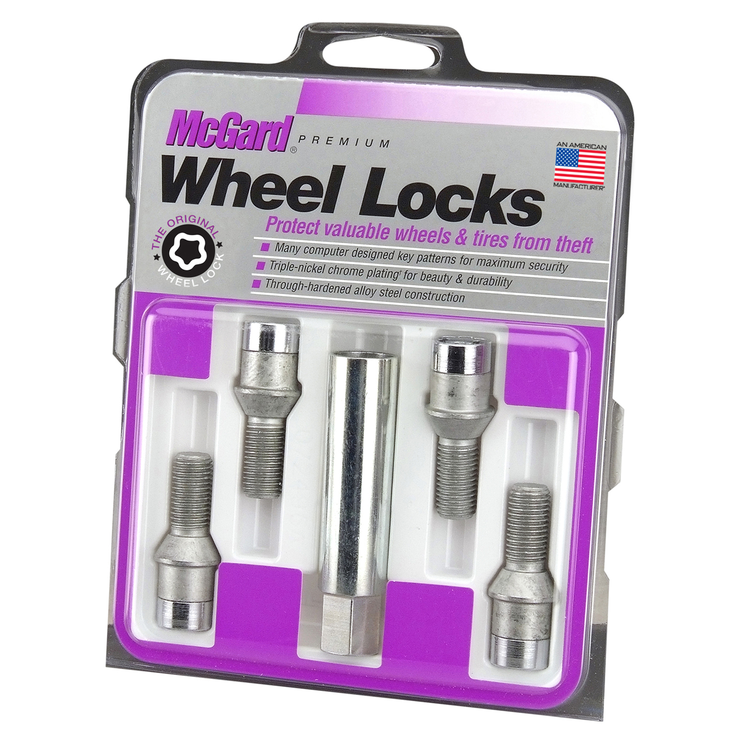Chrome Tuner Bolt Style Cone Seat Wheel Lock Set (M12 x 1.5 Thread Size