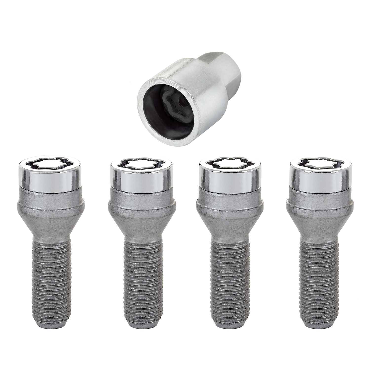 Chrome Bolt Style Cone Seat Wheel Lock Set (M14 x 1.5