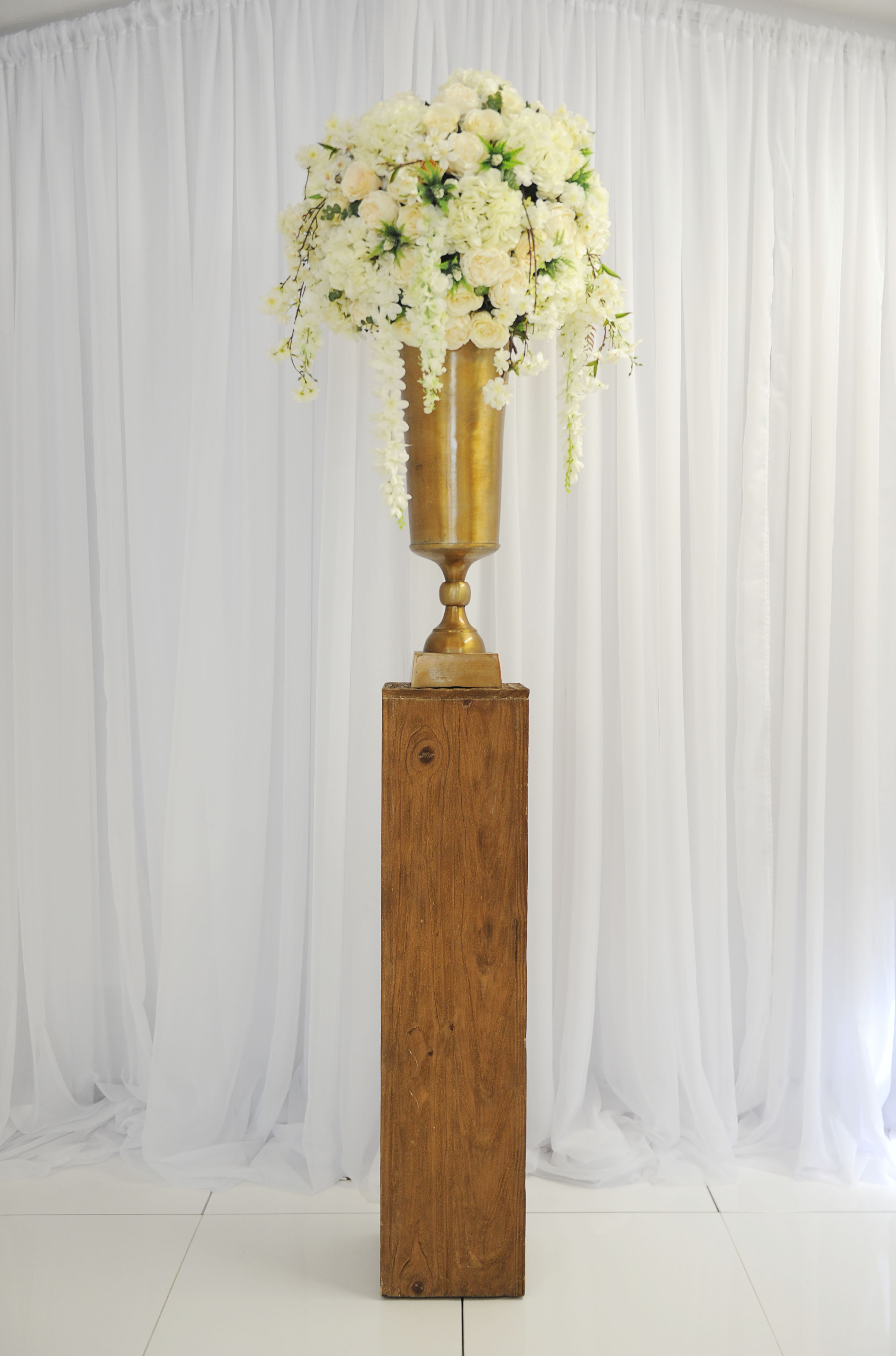 Cream Floral Pedestals Floral Hired Displays Ceremony Decor N.ireland