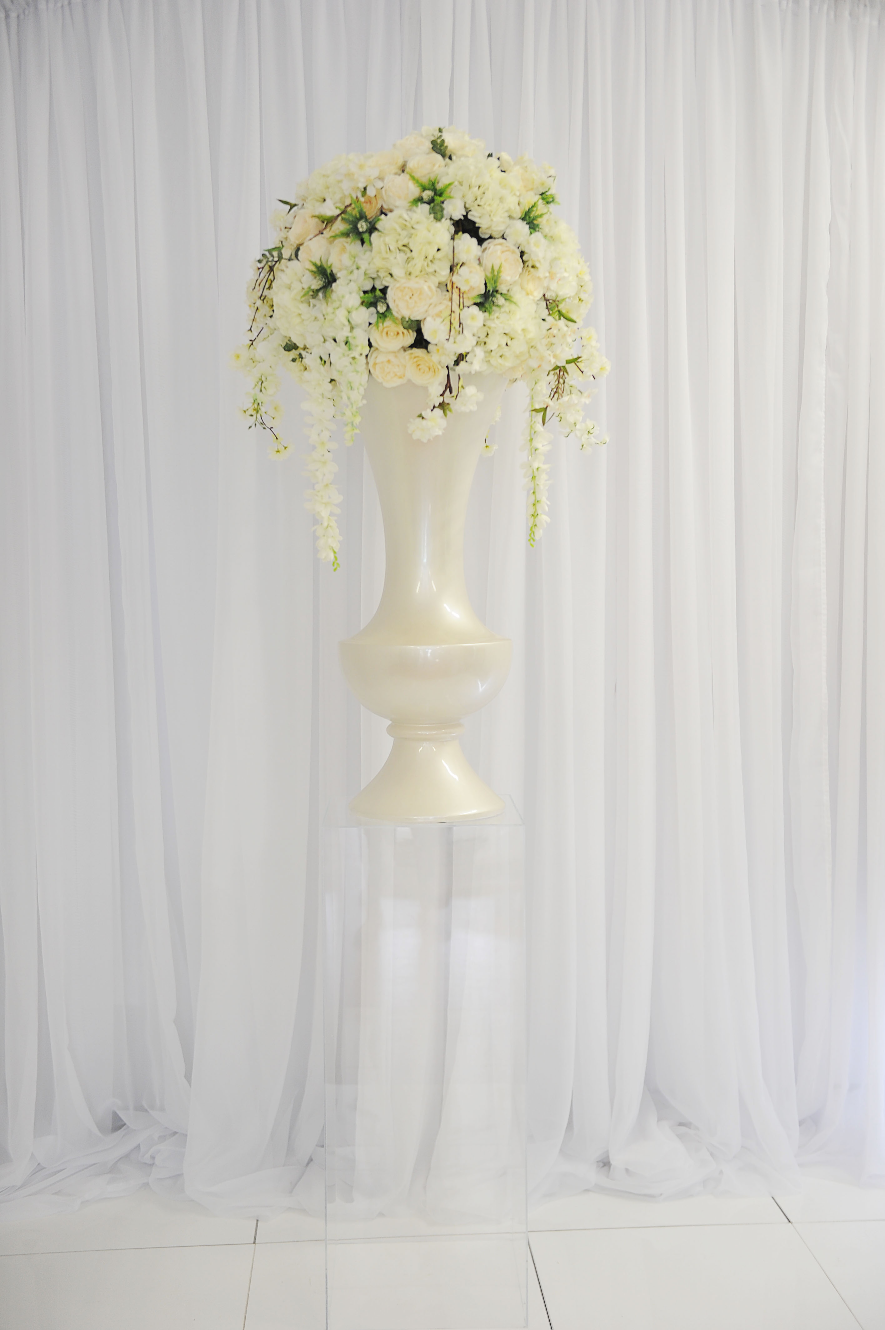 Cream Floral Pedestals Floral Hired Displays Ceremony Decor N.ireland