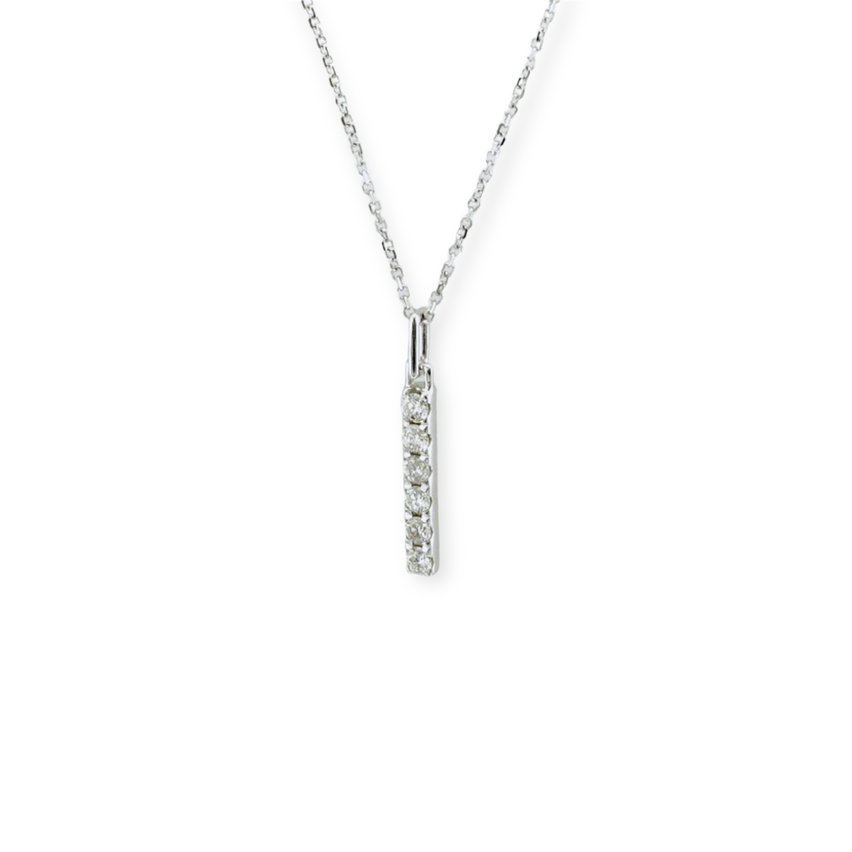 Vertical Diamond Bar Pendant M.C. Ginsberg