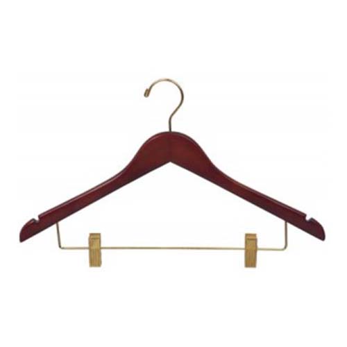 McGowen Displays, Inc Walnut Wood Suit Hanger with Clips