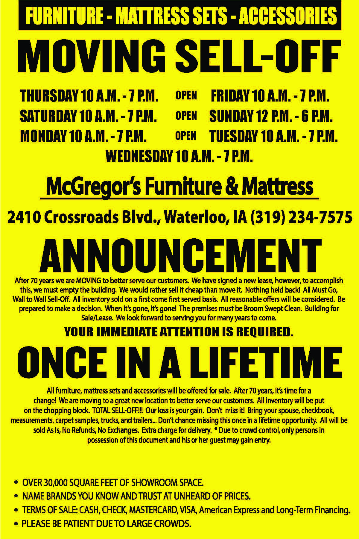 View Our Ad McGregors Furniture & Mattress