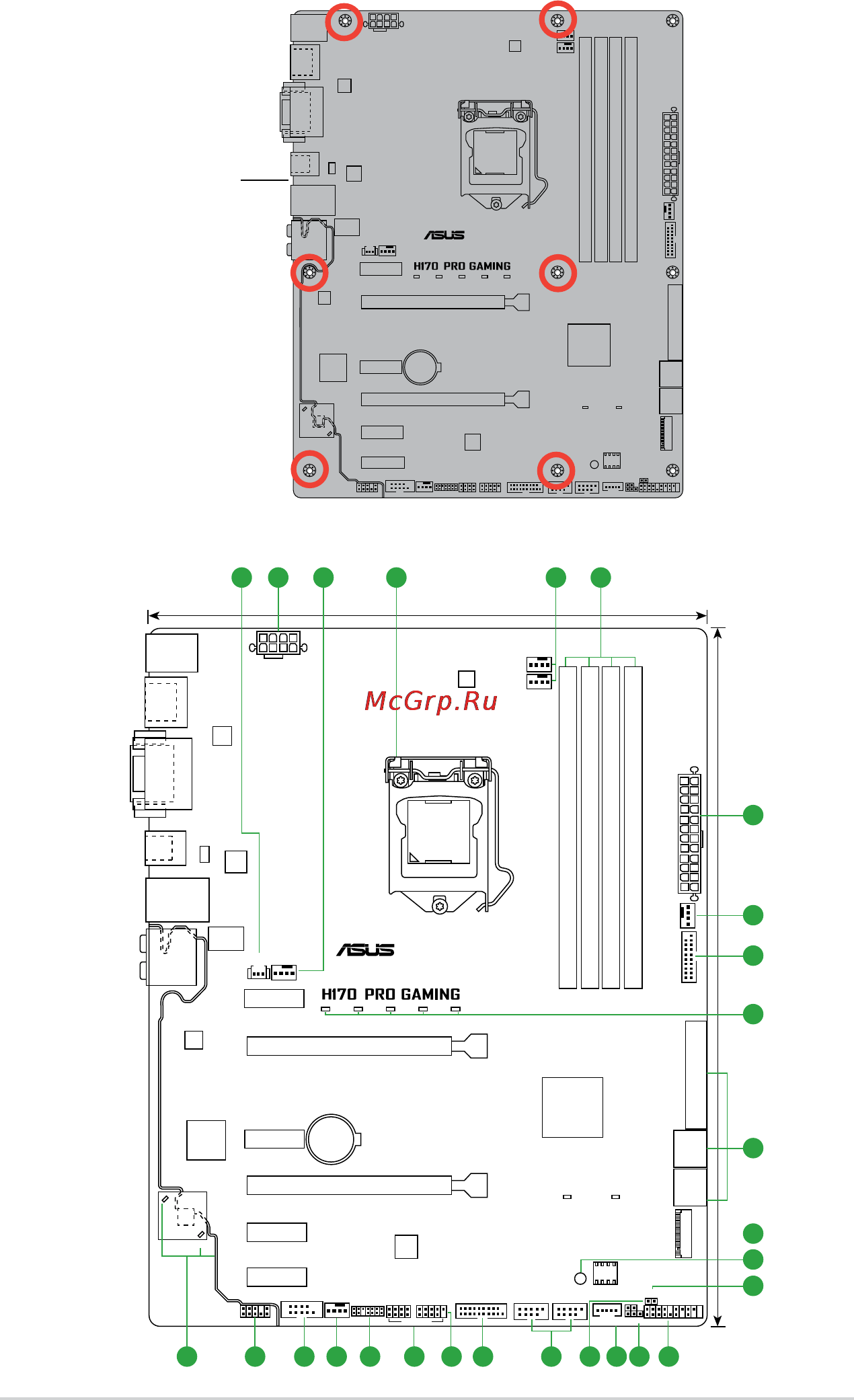 Asus h170 pro gaming [12/93] Motherboard layout