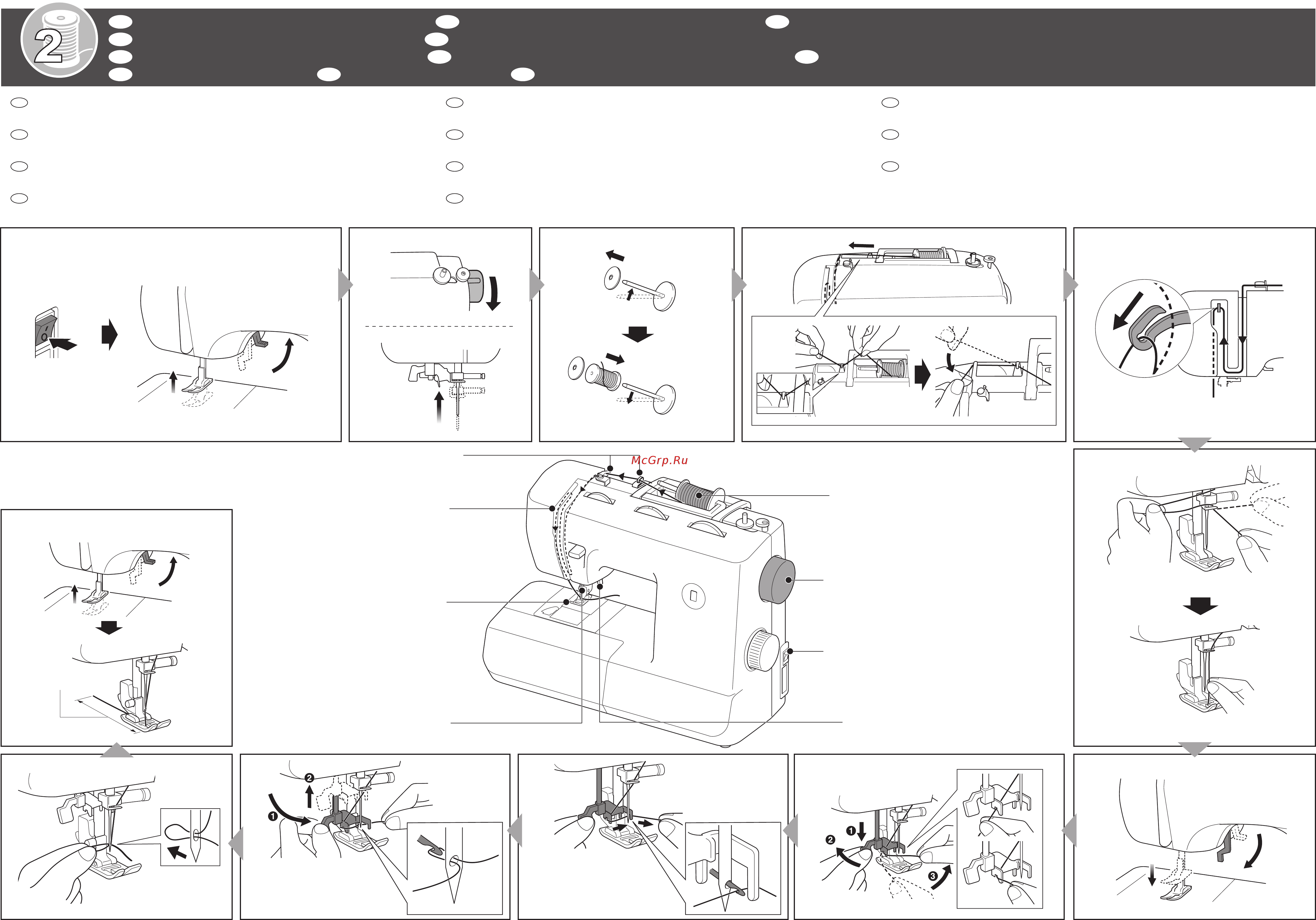 Brother STAR 55X [2/2] Quick reference guide 2 upper threading
