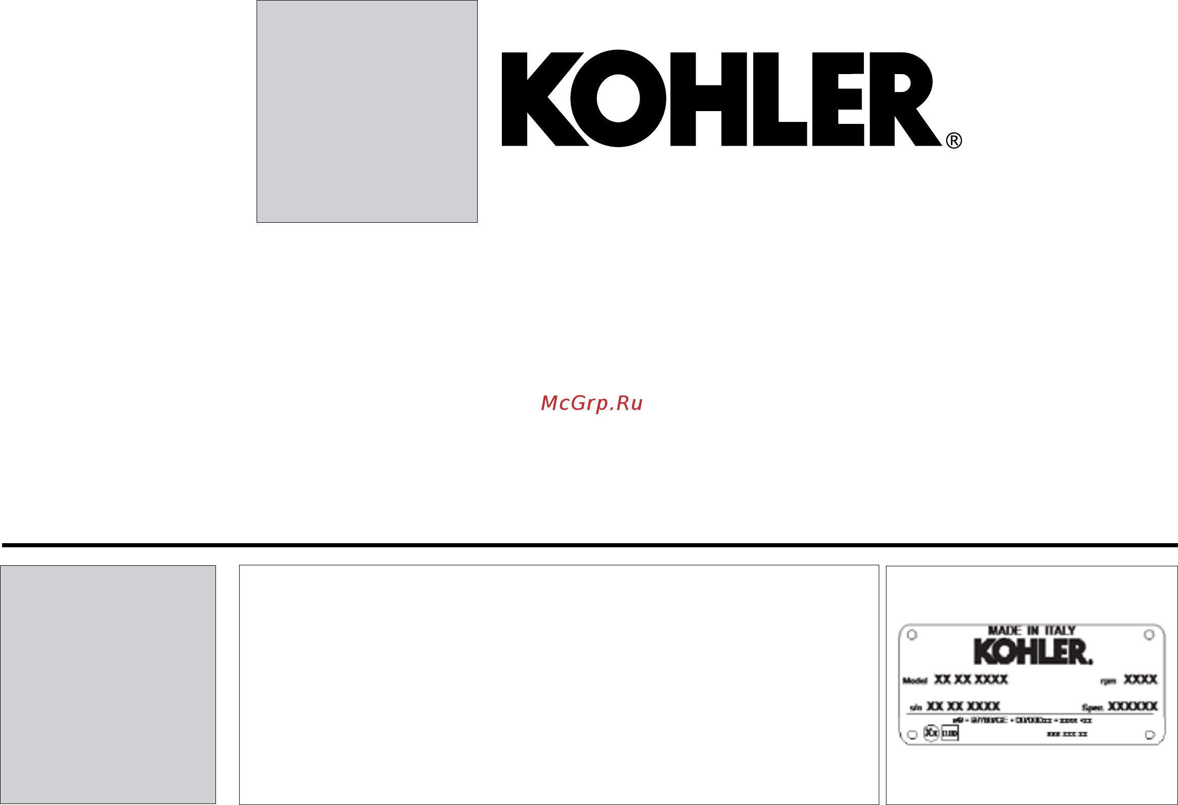Kohler KDW1003 [150/152] For sales and service information go to kohlerengines com or call 1 800