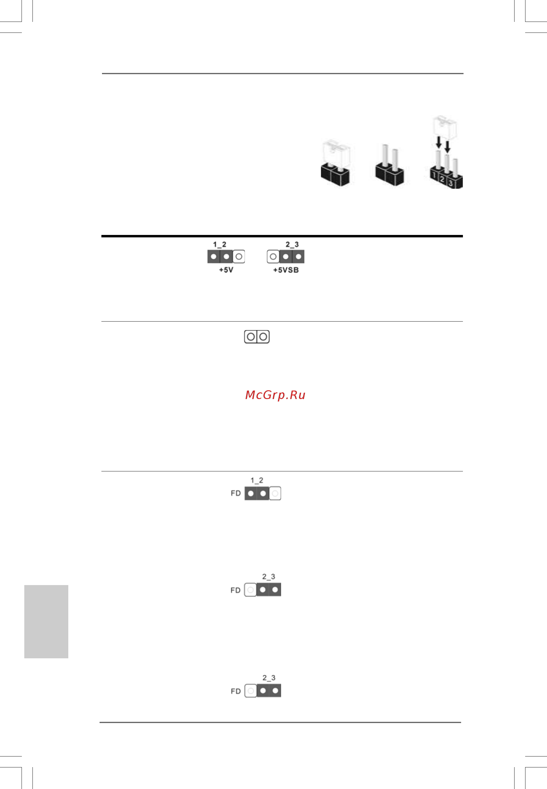 ASRock G31MVS2 [14/80] Jumpers setup 2 jumpers setup 2 jumpers setup 2