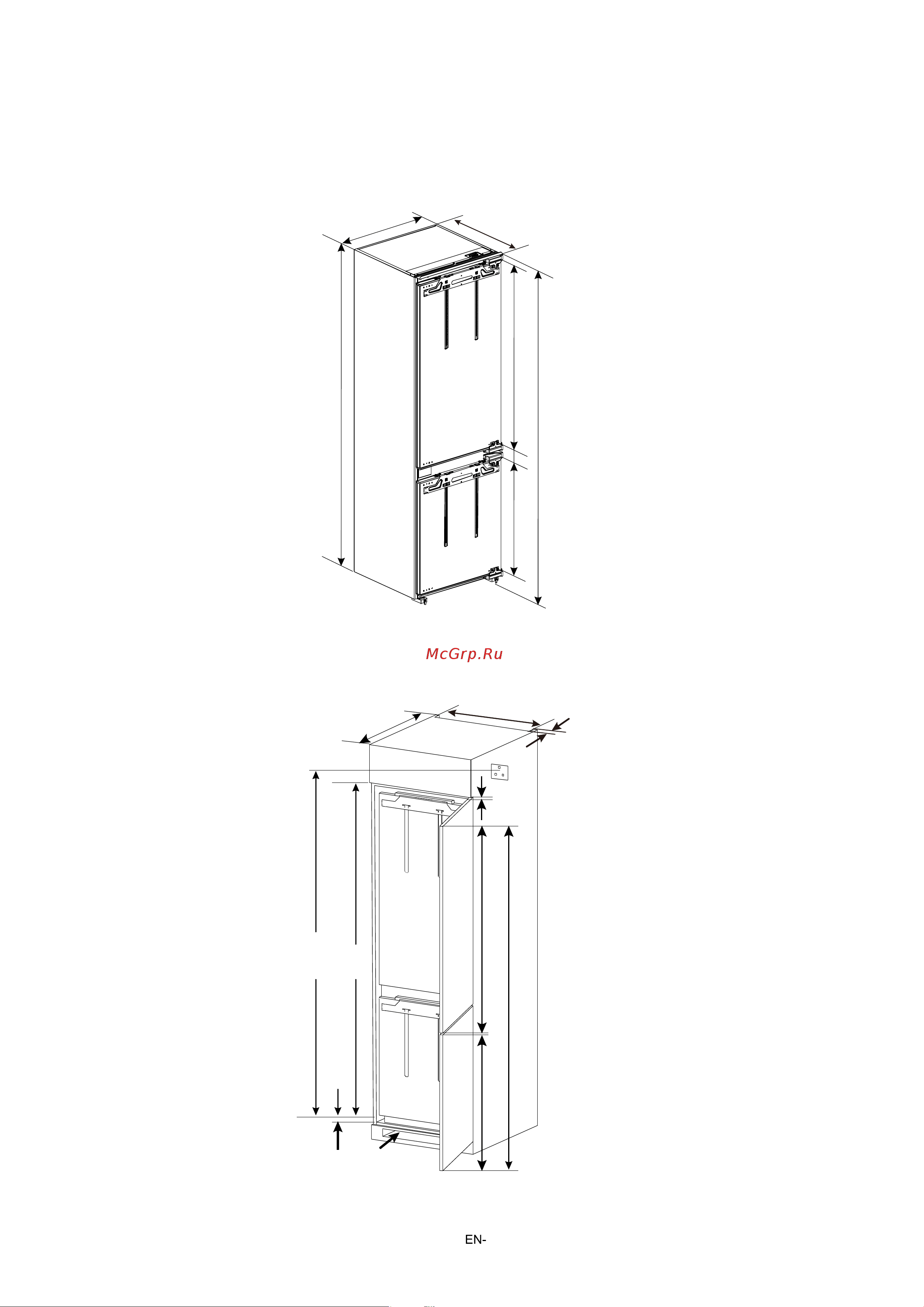 Midea MDRE354FGF01M [9/57] Dimensions of refrigerator and