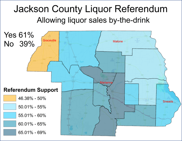 Jackson County, Florida Votes to a 100 Wet County MCI Maps