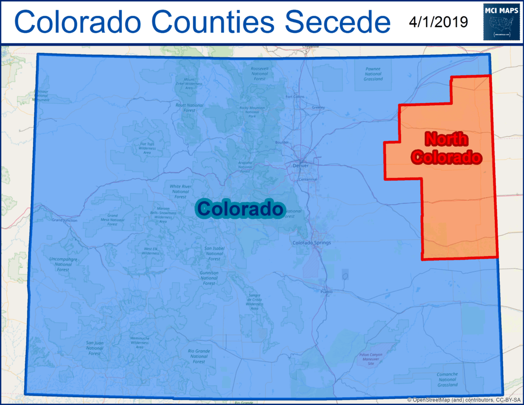 Five Rural Counties are Seceding from Colorado MCI Maps