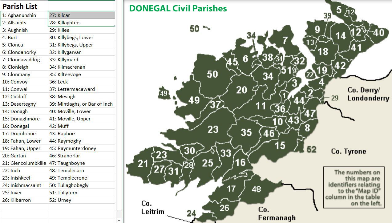 Donegal Parish Map McKee Family from Donegal