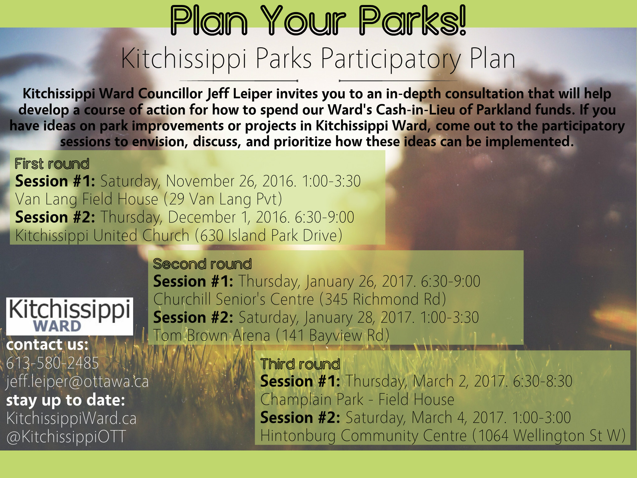 Plan Your Parks!! McKellar Park Community Association