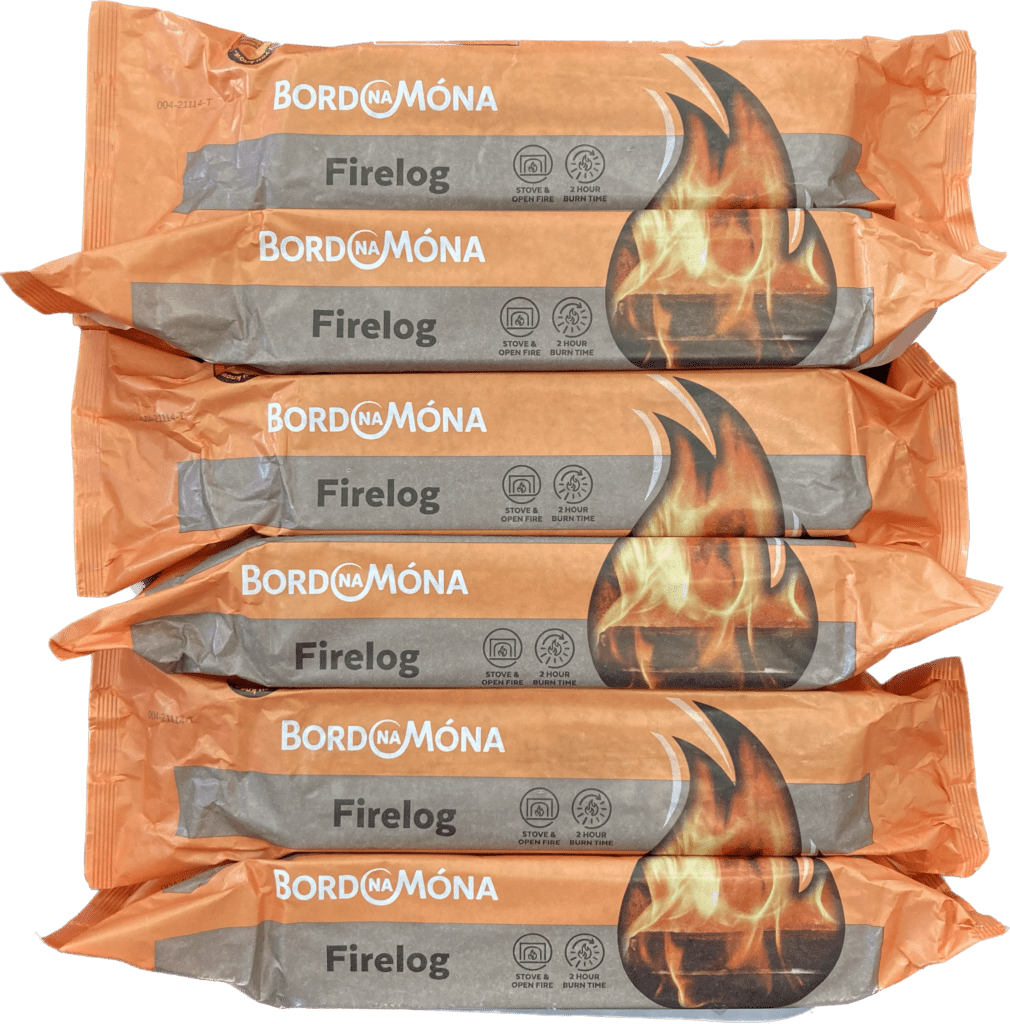 Pallet of FIRELOGS by Bord Na Mona 27 BOXES X 15 FIRELOGS PER BOX (405