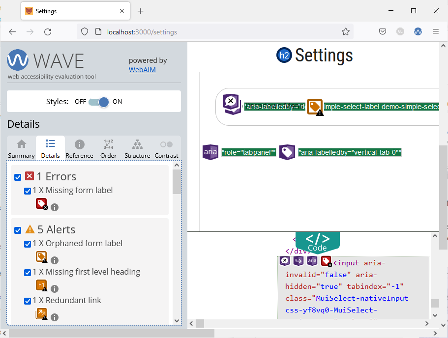 Missing Form Label Error Building Modern JavaScript Websites