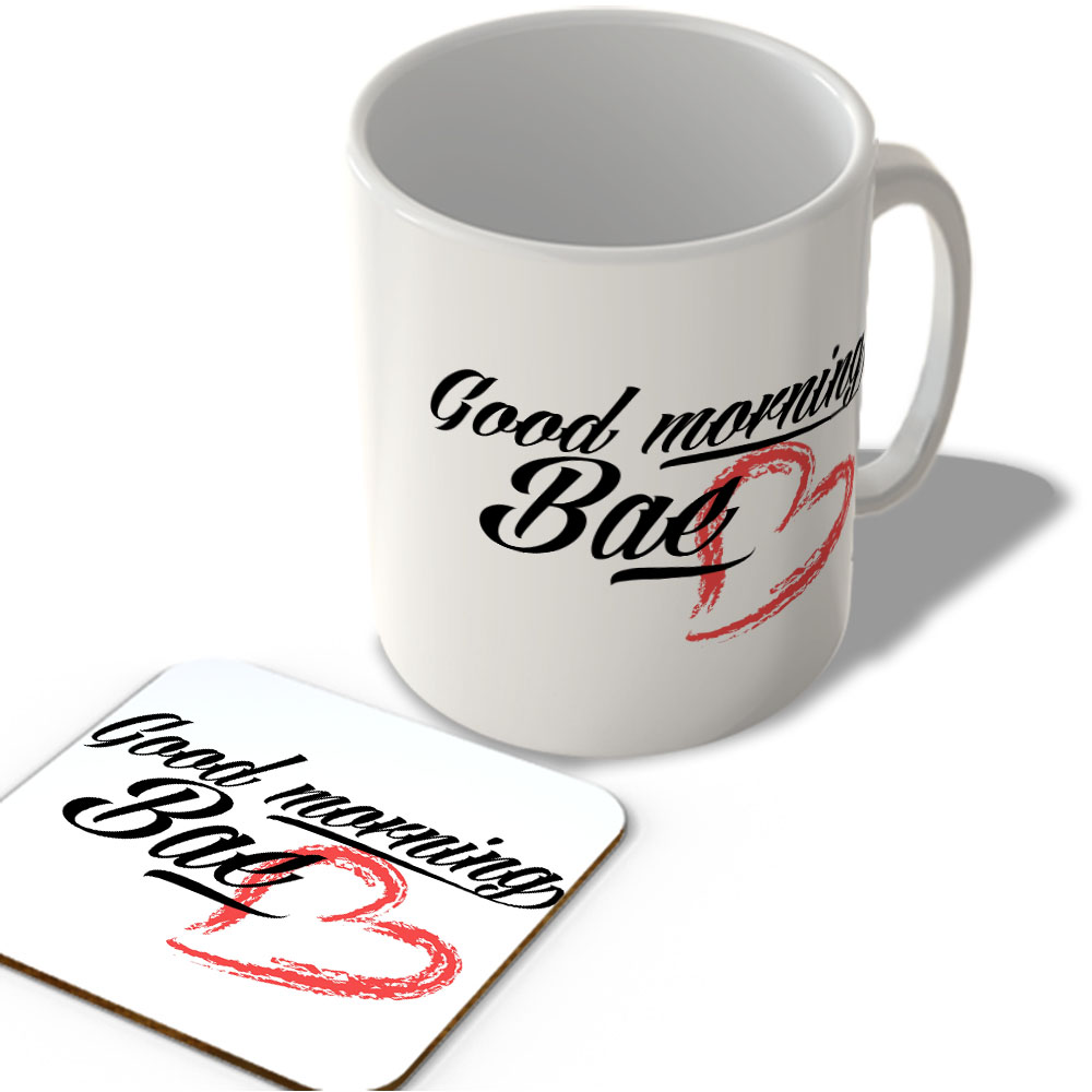 Good Morning Bae Mug and Coaster Set eBay