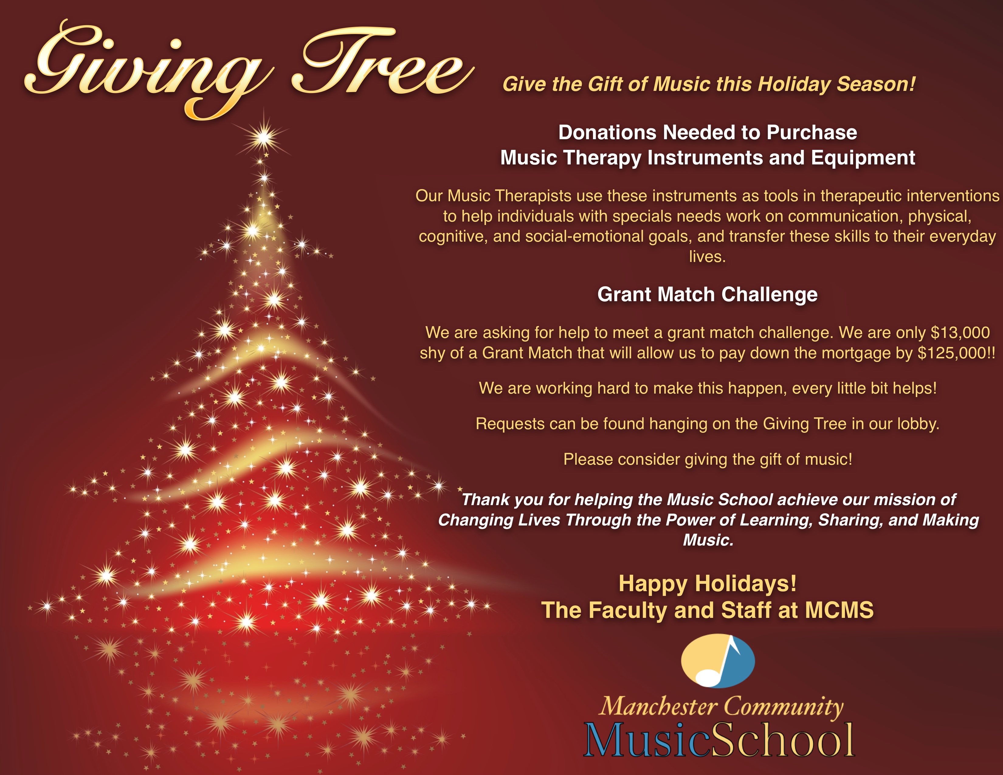 Manchester Community Music School The Giving Tree Private Music