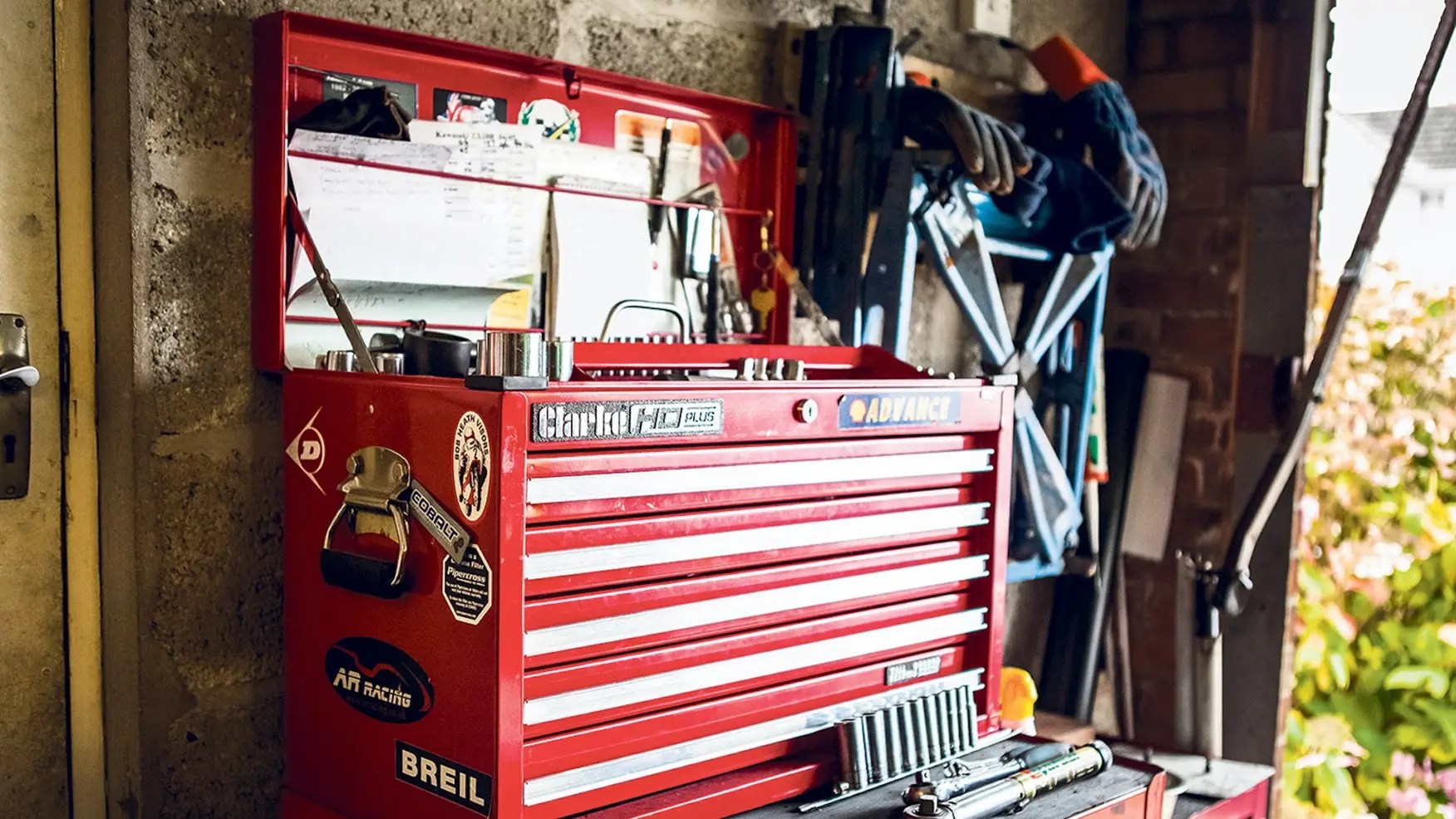 Garage essentials for a basic motorcycle toolkit